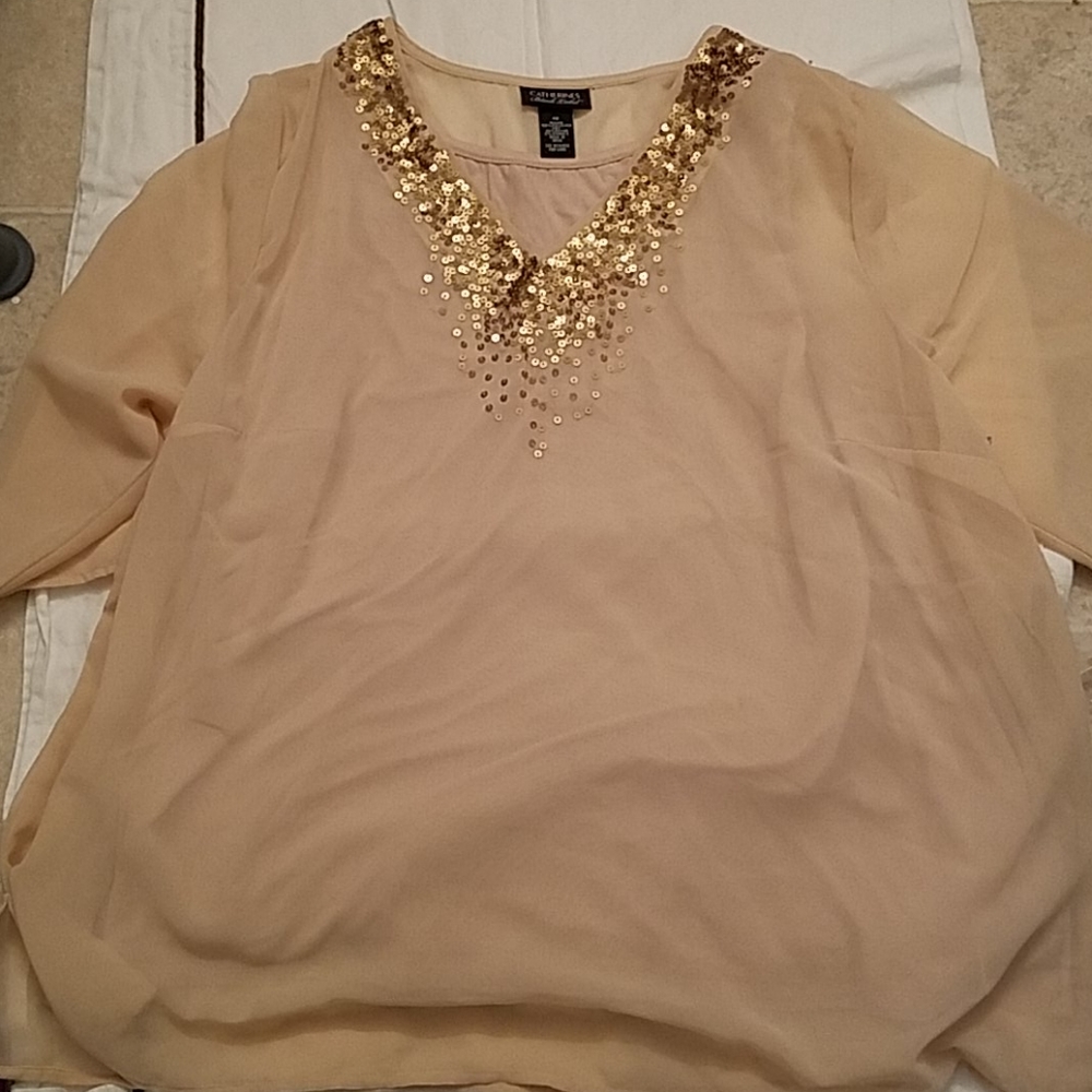 Champagne sequined top